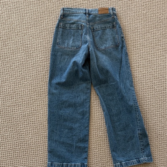 Madewell Wide Leg Flare Jeans in Medium Blue Denim - Picture 5 of 6